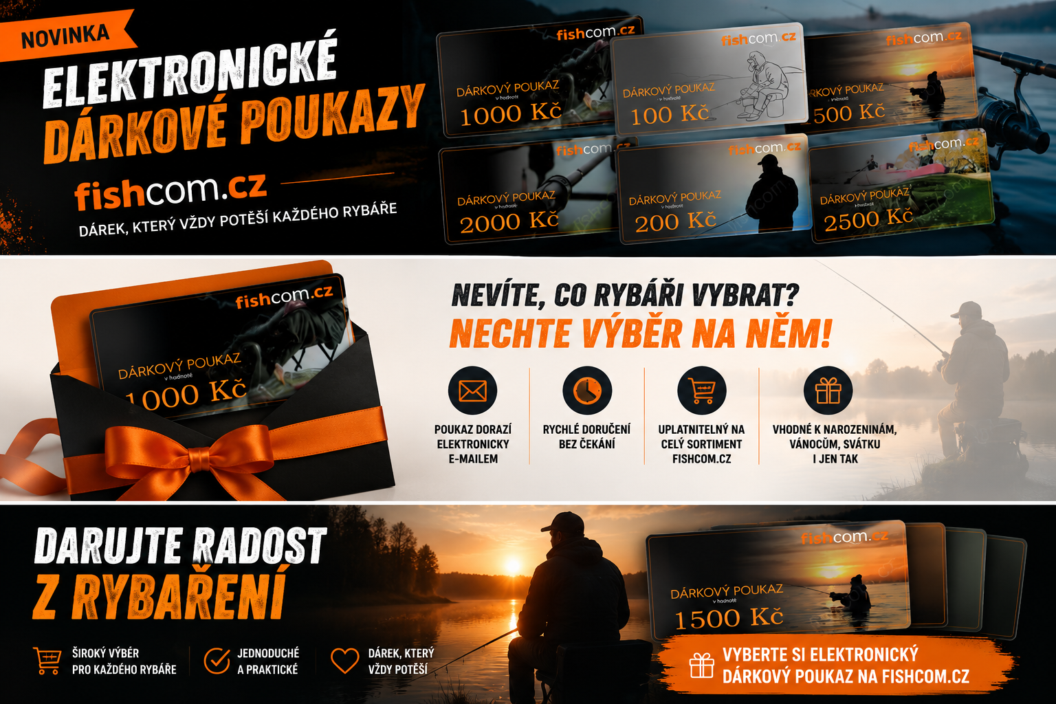 NOVINKA: Elektronické dárkové poukazy Fishcom.cz