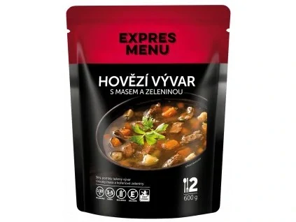 Hovězí vývar s masem a zeleninou - 2 porce (600 g)