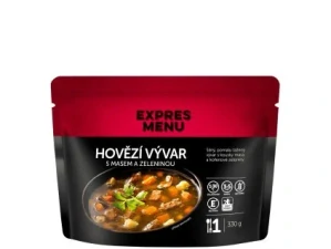 Hovězí vývar s masem a zeleninou - 1 porce (330 g)