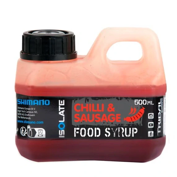 SHIMANO - Bait Isolate Food Syrup Chilli/Sausage 500ml Attractant